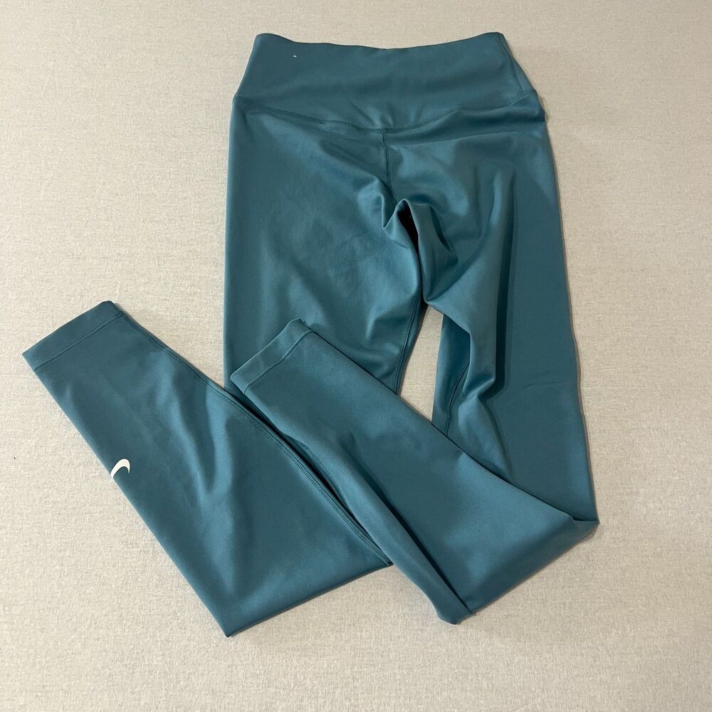 Nike Dri-FIT Womens XS Teal High Rise Leggings Full Length Yoga Running Pocket